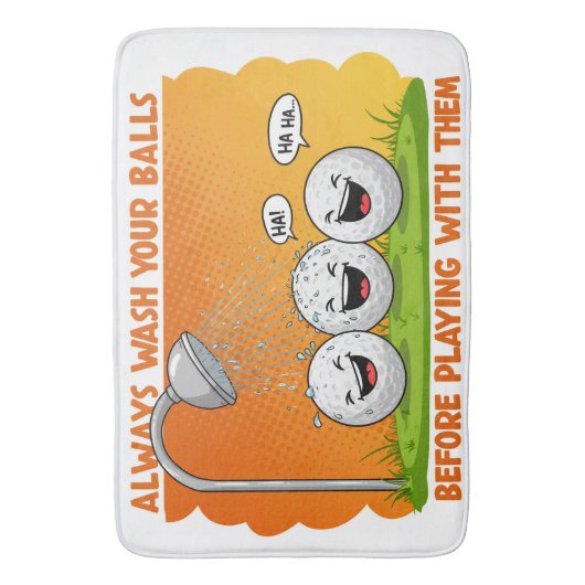Grappige golfballen badkamer badmat (Voorkant Verticaal)