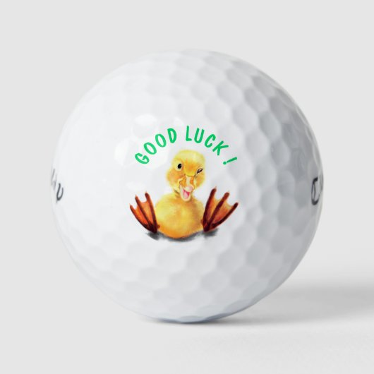 Grappige Golfballen Speelse Eend - Veel Succes (Voorkant)