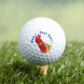 Grappige golfballen verrast haan en tekst (Insitu Shirt)