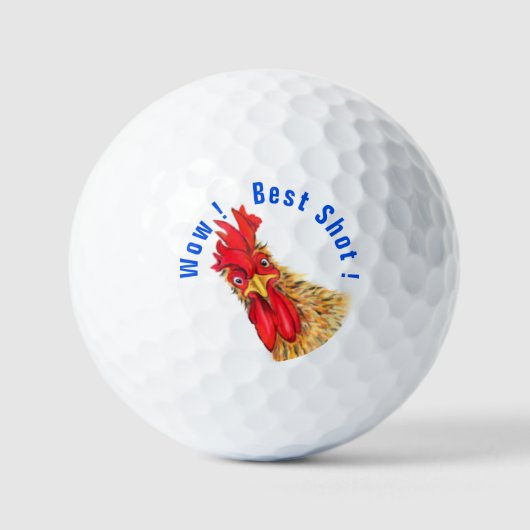 Grappige golfballen verrast haan en tekst (Voorkant)