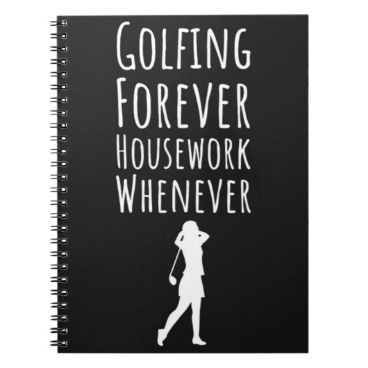 Grappige golfcadeaus voor haar Lady Golfer Quote Notitieboek (Voorkant)