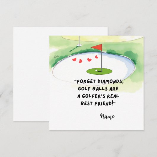 Grappige golfcitaten voor golfer Valentijnsdag Feestdagenkaart (Voorkant / Achterkant)