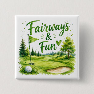 Grappige golfcitaten voor golfers op de baan vierkante button 5,1 cm