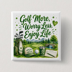 Grappige golfcitaten voor golfers op de baan vierkante button 5,1 cm