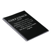Grappige golfcoach geschenken voor instructeur tra notitieboek (Rechterzijde)