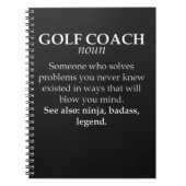 Grappige golfcoach geschenken voor instructeur tra notitieboek (Voorkant)