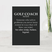 Grappige Golfcoach Kaarten Voor Trainer Instructeu (Voorkant)