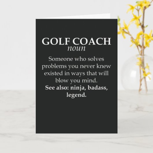 Grappige Golfcoach Kaarten Voor Trainer Instructeu (Gele Bloem)