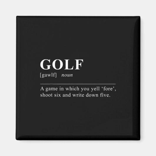 Grappige golfdefinitie magneet (Voorkant)