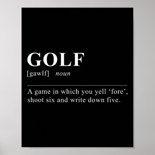 Grappige golfdefinitie poster (Voorkant)