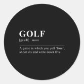 Grappige golfdefinitie ronde sticker (Voorkant)