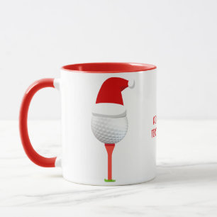 Grappige Golfen Kerstvakantie Golf Ball Rood Mok