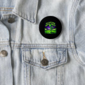 Grappige golfende alien de slice uit de ruimte ronde button 5,7 cm (In situ)
