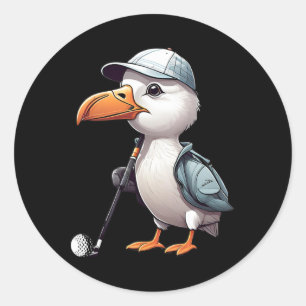 Grappige Golfer Albatros Vogel Golf Speler Game Ca Ronde Sticker