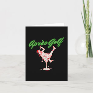 Grappige Golfer Apres Golf Retro Meisje Golfer In Kaart