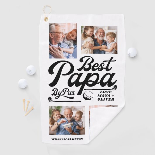 Grappige golfer beste papa door par foto | VADERDA Golfhanddoek (Insitu)