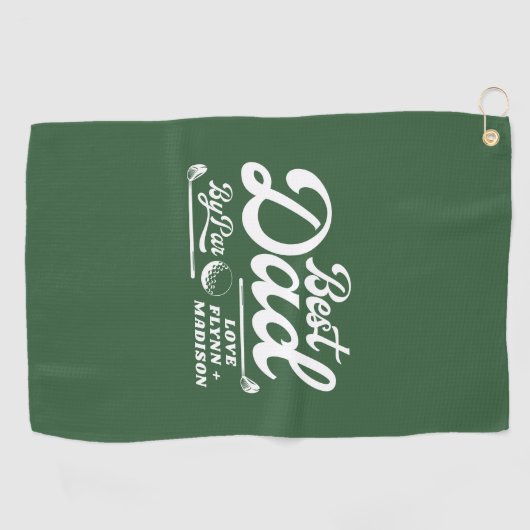 Grappige golfer beste vader door par | VADERDAG Golfhanddoek (Horizontaal)