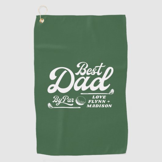 Grappige golfer beste vader door par | VADERDAG Golfhanddoek (Voorkant)