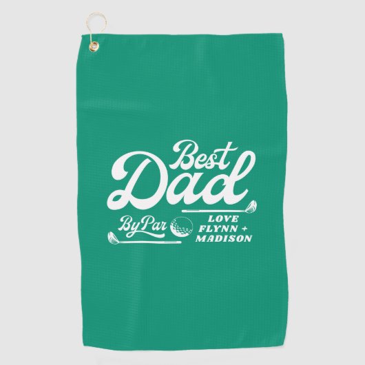 Grappige golfer beste vader door par | VADERDAG Golfhanddoek (Voorkant)