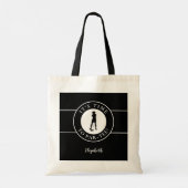 Grappige Golfer Bij Afspraak Golf Zwart & Wit Scha Tote Bag (Achterkant)