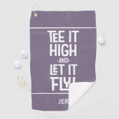 Grappige Golfer Citaat Aangepaste Paarse Golfhanddoek (Insitu)