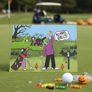 Grappige Golfer Halloween Verschrikkelijke Golfbaa Kaart