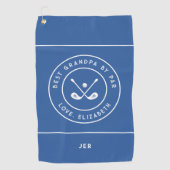 Grappige Golfer Humor | Beste Opa van Par Blue Golfhanddoek (Voorkant)