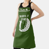 Grappige Golfer Keuken Gift, Gedreven om te koken  Schort (Insitu)