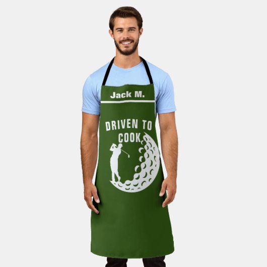 Grappige Golfer Keuken Gift, Gedreven om te koken  Schort (Gedragen)