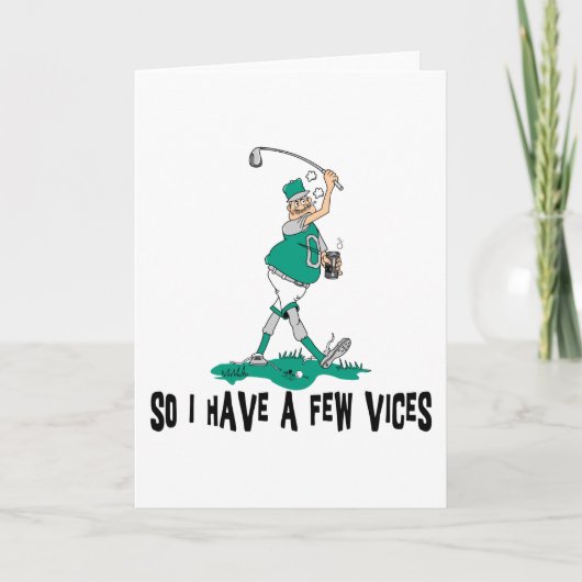 Grappige golfer met ondeugden feestdagen kaart (Voorkant)