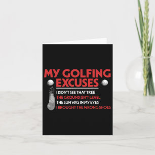 Grappige golfer, mijn golfexcuses die ik niet zag kaart