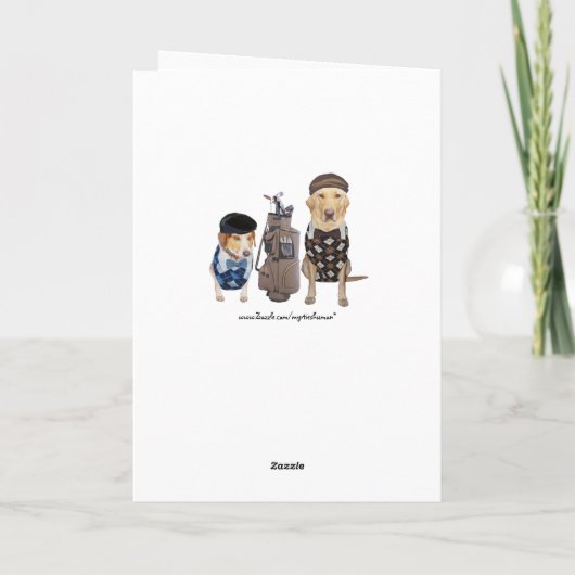 Grappige Golfer Verjaardag / Grappige hond Golfer Kaart (Achterkant)