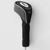 Grappige Golfer Zegt Aangepast Monogram Zwart Golfheadcover (Schuin)