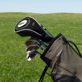 Grappige Golfer Zegt Aangepast Monogram Zwart Golfheadcover (Insitu)