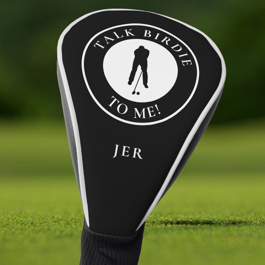 Grappige Golfer Zegt Aangepast Monogram Zwart Golfheadcover