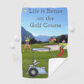 Grappige golfers en golfkar handdoek (Insitu)