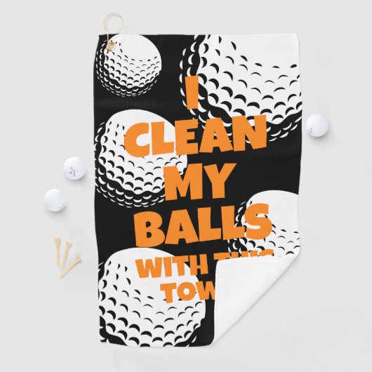 Grappige golfhanddoek Ik maak mijn ballen schoon (Insitu)