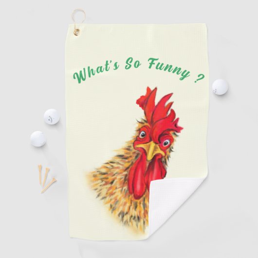 Grappige golfhanddoek Verraste haan - aangepaste t (Insitu)