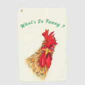 Grappige golfhanddoek Verraste haan - aangepaste t (Voorkant)