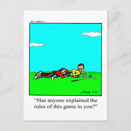 Grappige golfhumor ansichtkaart briefkaart (Voorkant)