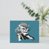 grappige golfing kat briefkaart (Staand voorkant)