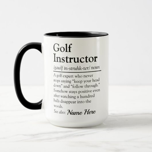 Grappige Golfinstructeur Definitie Persoonlijk Cad Mok (Links)