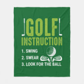 Grappige golfinstructie woordkunst  fleece deken (Voorkant)