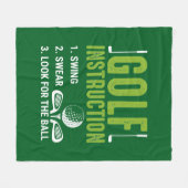 Grappige golfinstructie woordkunst  fleece deken (Voorkant (Horizontaal))