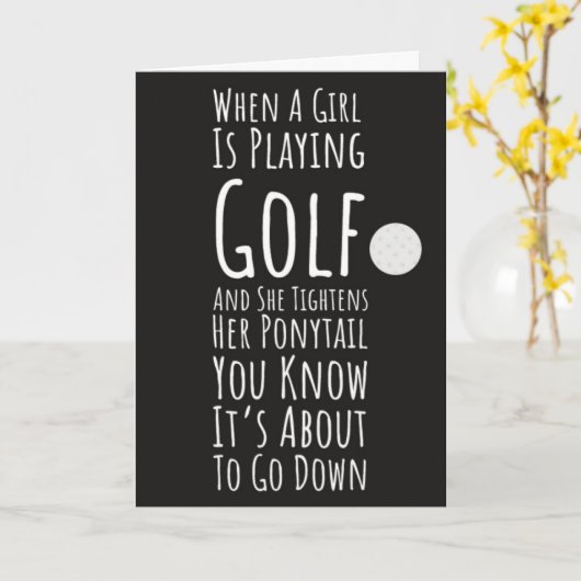 Grappige Golfkaarten Voor Meisjes Haar Tiener Kids Kaart (Gele Bloem)