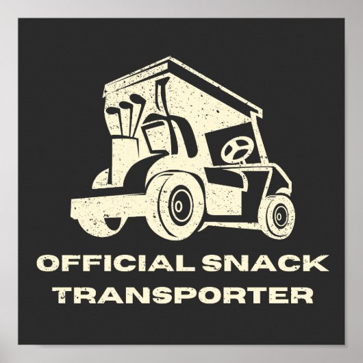 Grappige golfkar | Officiële snacktransporter Poster (Voorkant)