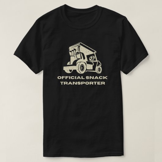 Grappige golfkar | Officiële snacktransporter T-shirt (Design voorkant)