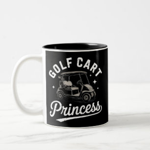 Grappige Golfkar Princess Sarcasme Golfende Dames Tweekleurige Koffiemok