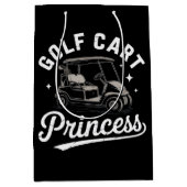 Grappige Golfkar Prinses Sarcasme Golfende Dames Medium Cadeauzakje (Voorkant)