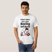 Grappige Golfkar Races Flamingo T-shirt (Voorkant volledig)